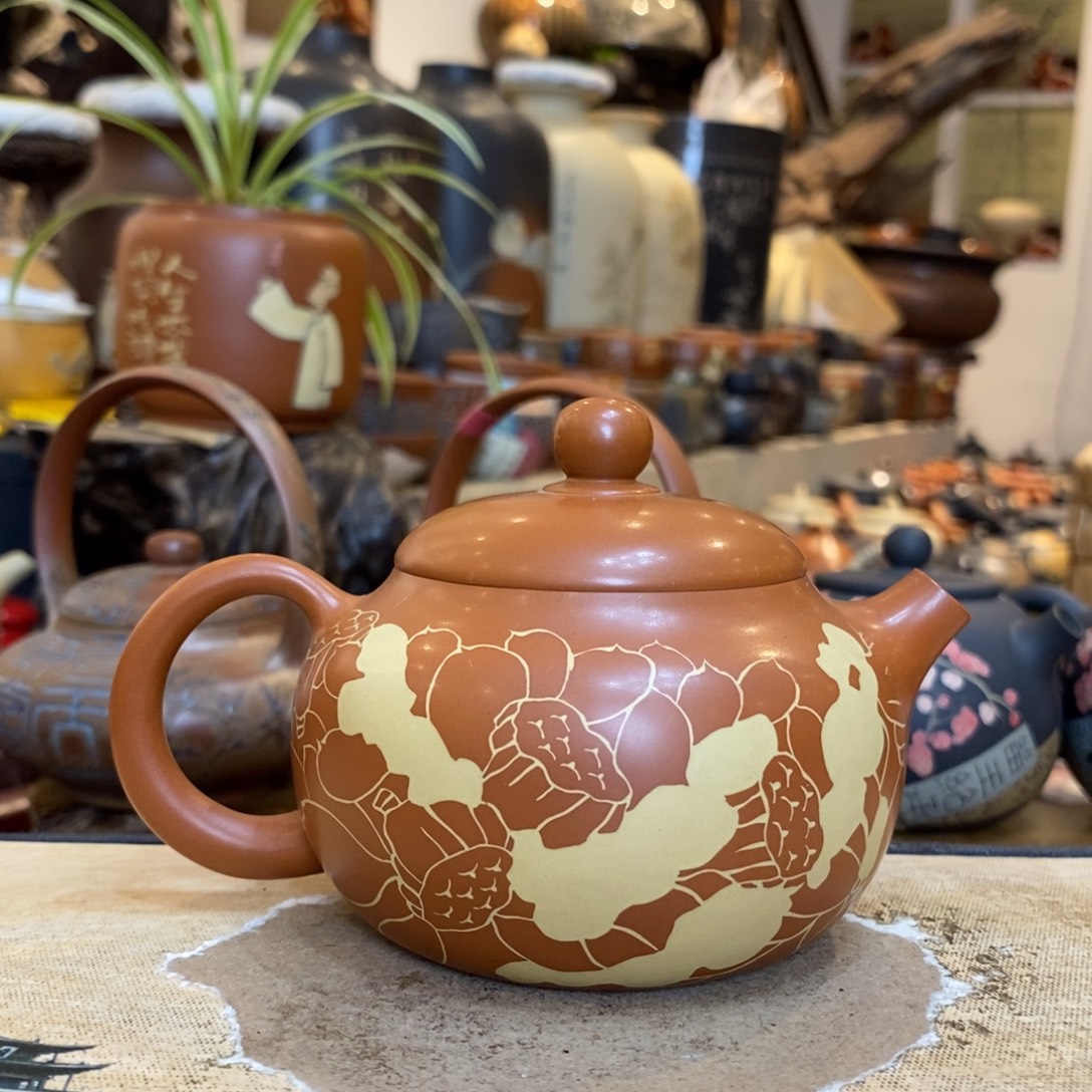 空***白云南建水紫陶彩填壶