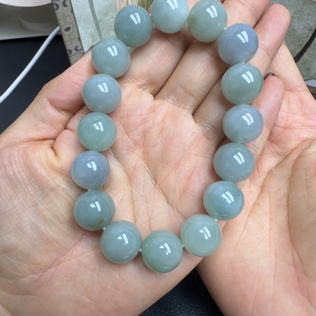 翡翠未镶嵌颈饰手串 卡13.8