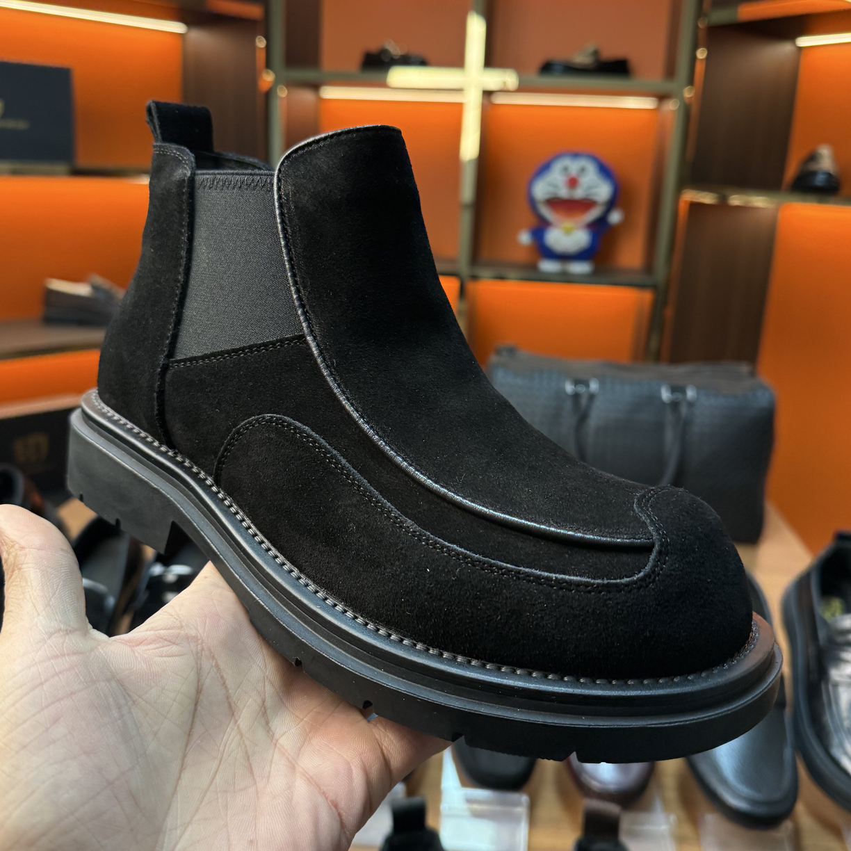 2025冬季新款 棉鞋 男士休闲皮鞋 时尚百搭潮鞋真皮中帮潮流厚底