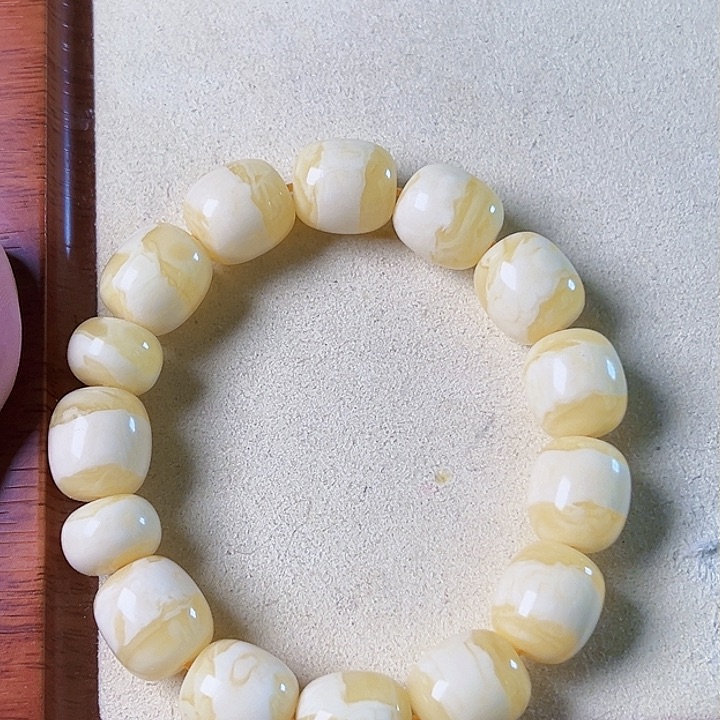 琥珀裸石未镶嵌瓷白同料一线老型13 m