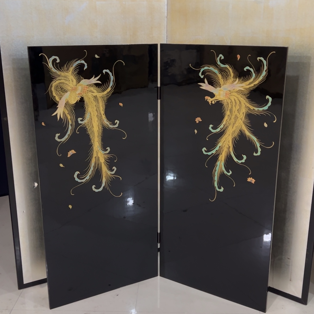 绘画屏风框画茶空间设计