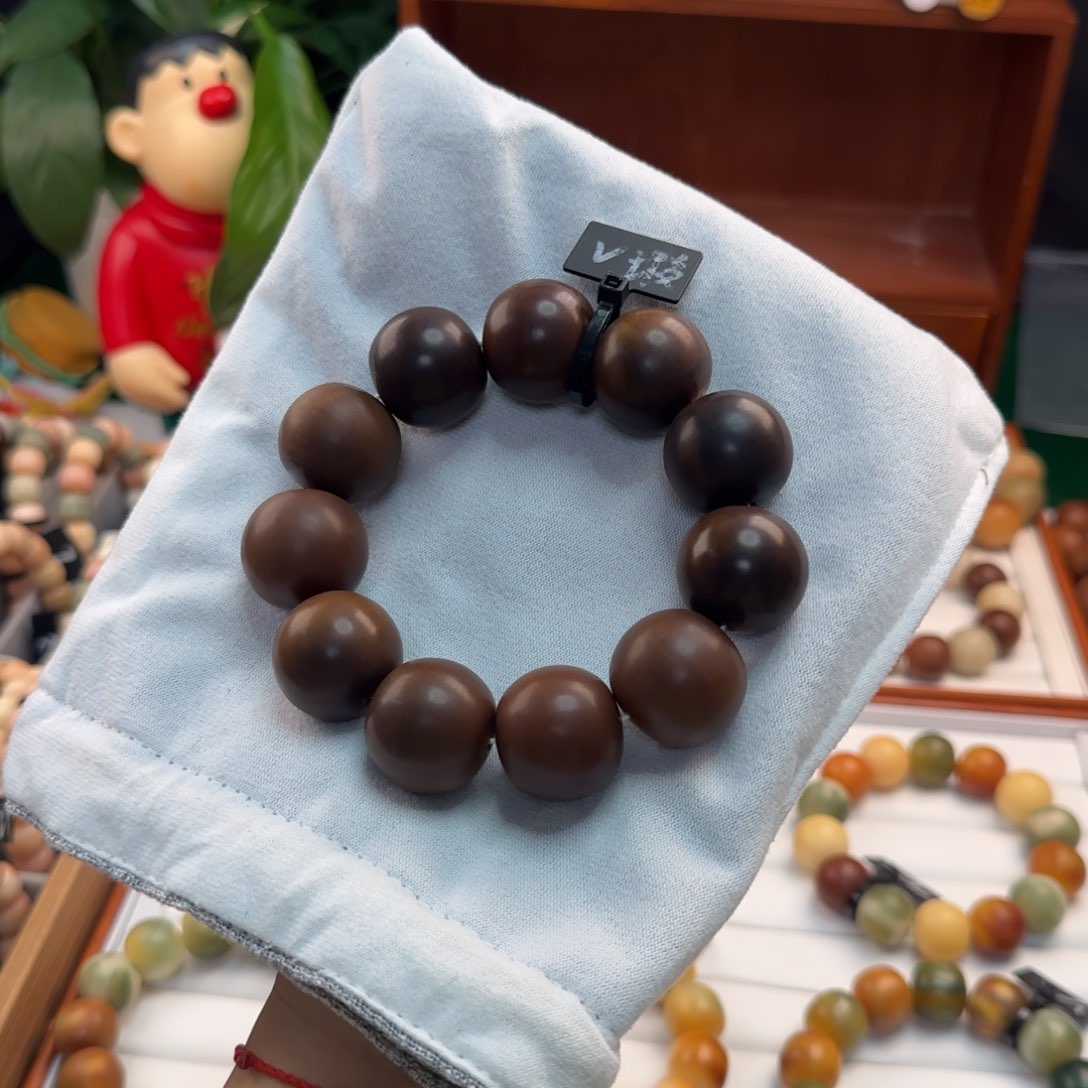 菩提根/象牙果手串卡25黑金干磨微瑕