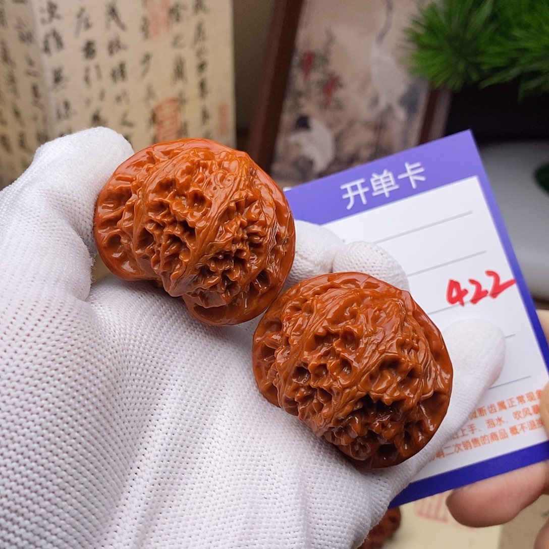 文玩核桃把件44红灯422