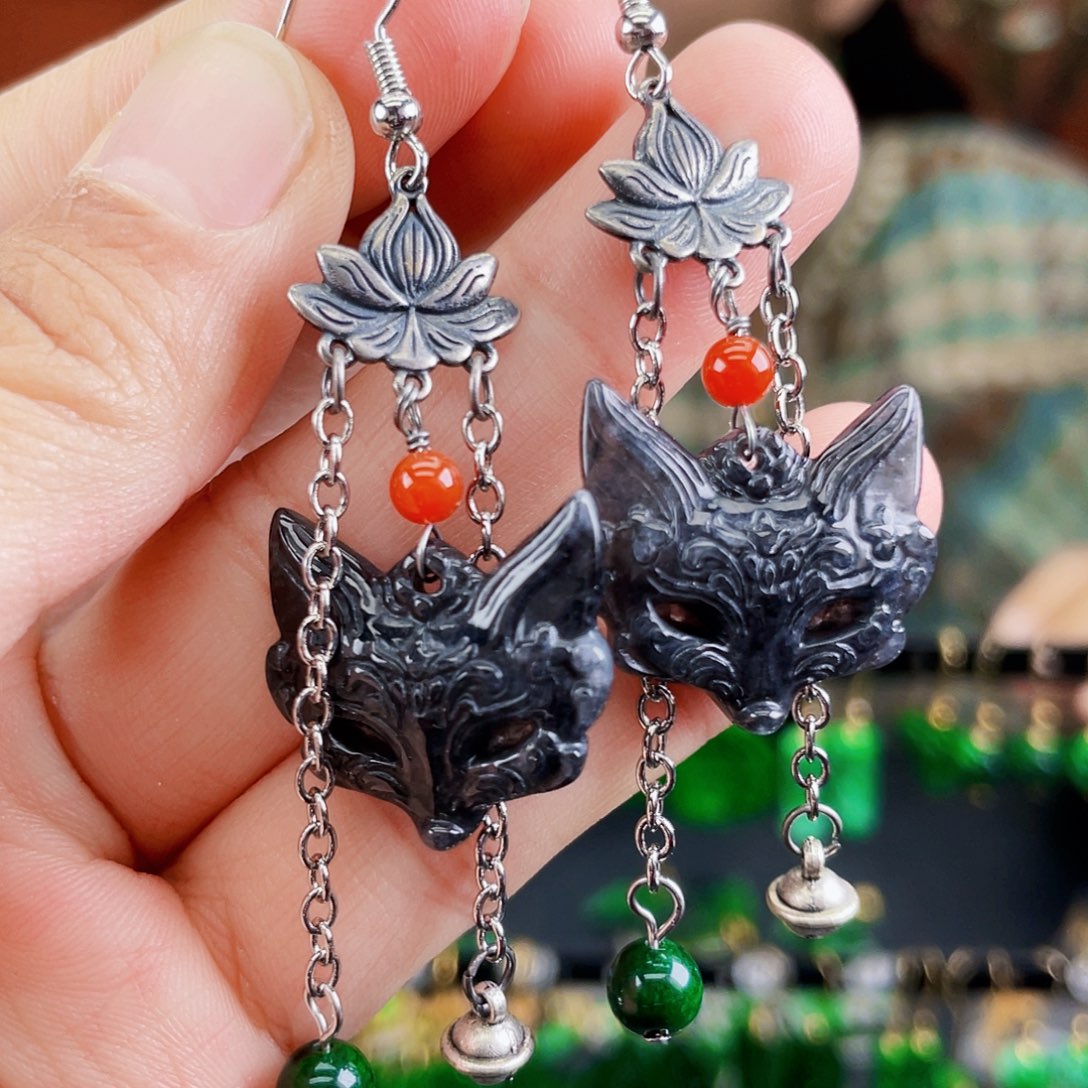 翡翠未镶嵌耳饰饰品