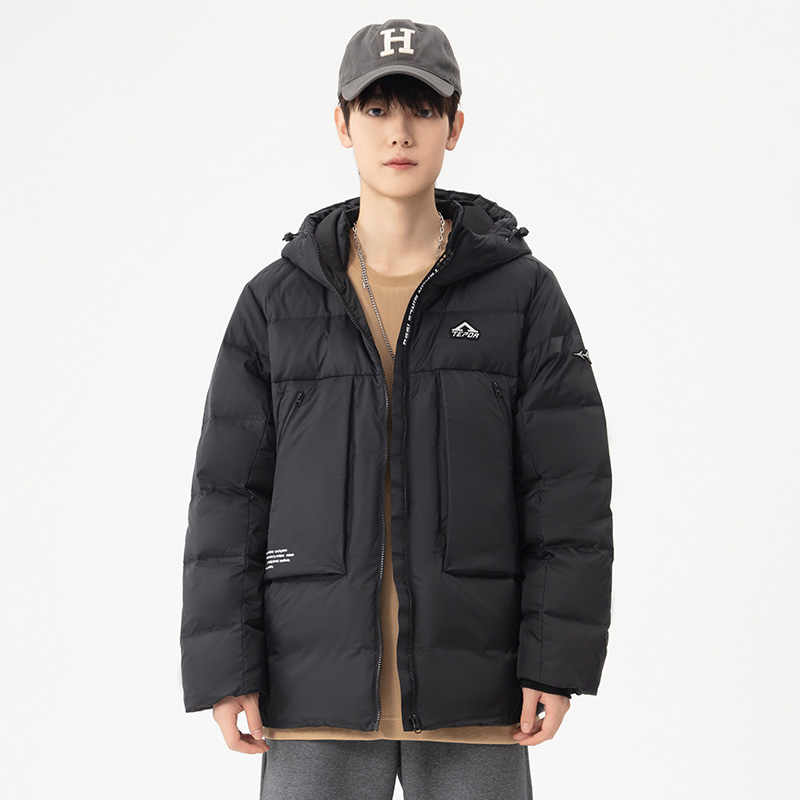 【天跑】冬季保暖90白鸭绒加厚连帽时尚休闲男女羽绒服TPM7703WT013