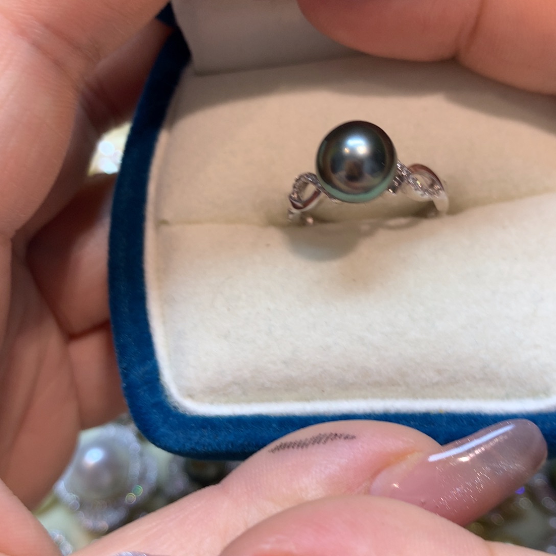 海水珍珠戒指银S925镶嵌