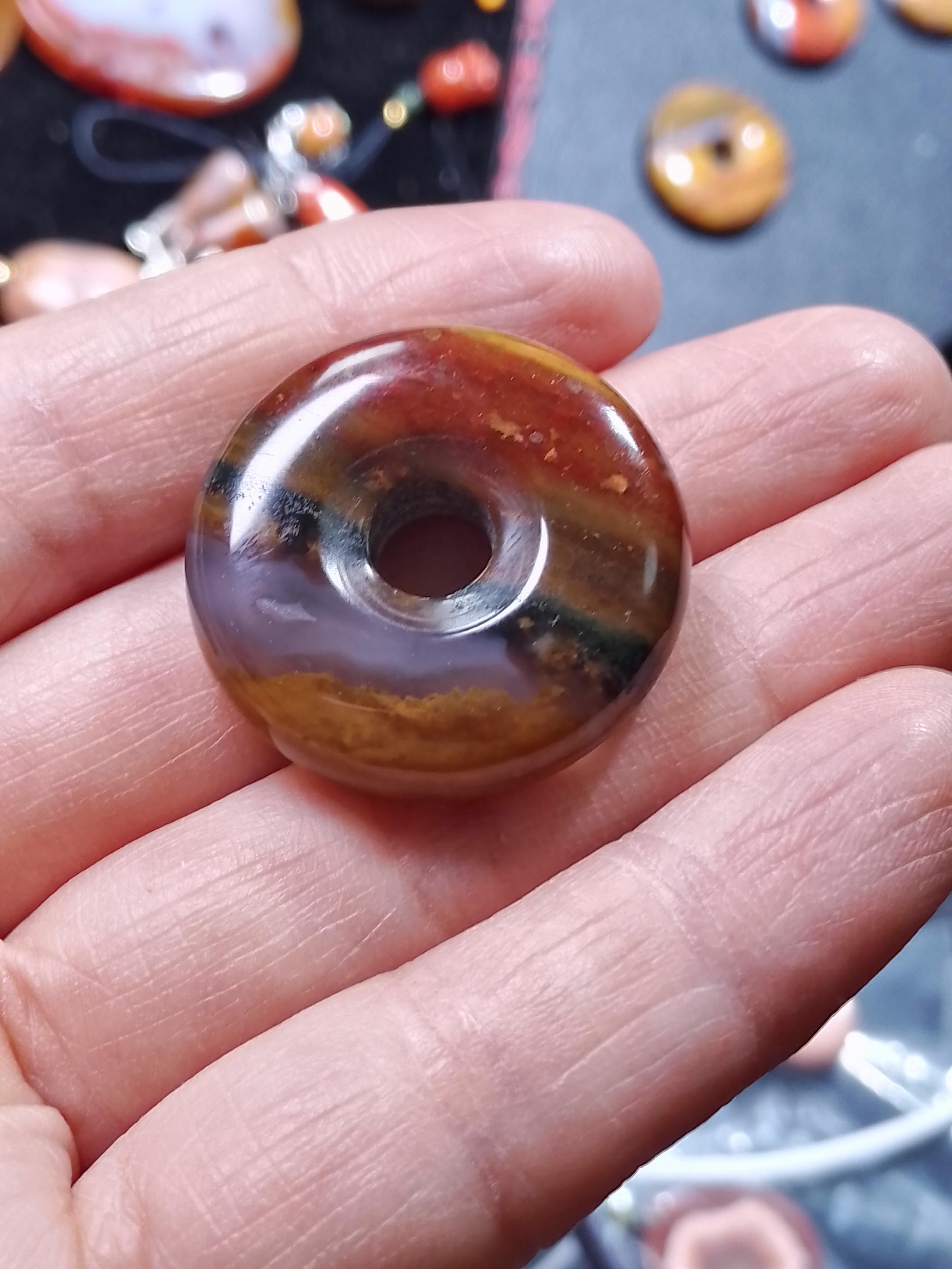 纯天然北山妖怪料玛瑙平安扣