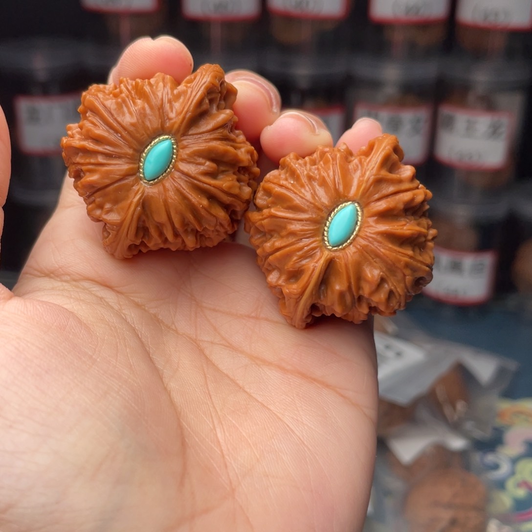 文玩核桃把件全品磨盘