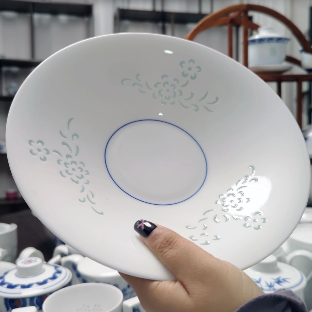 陶瓷清韵8.5寸深盘两只装