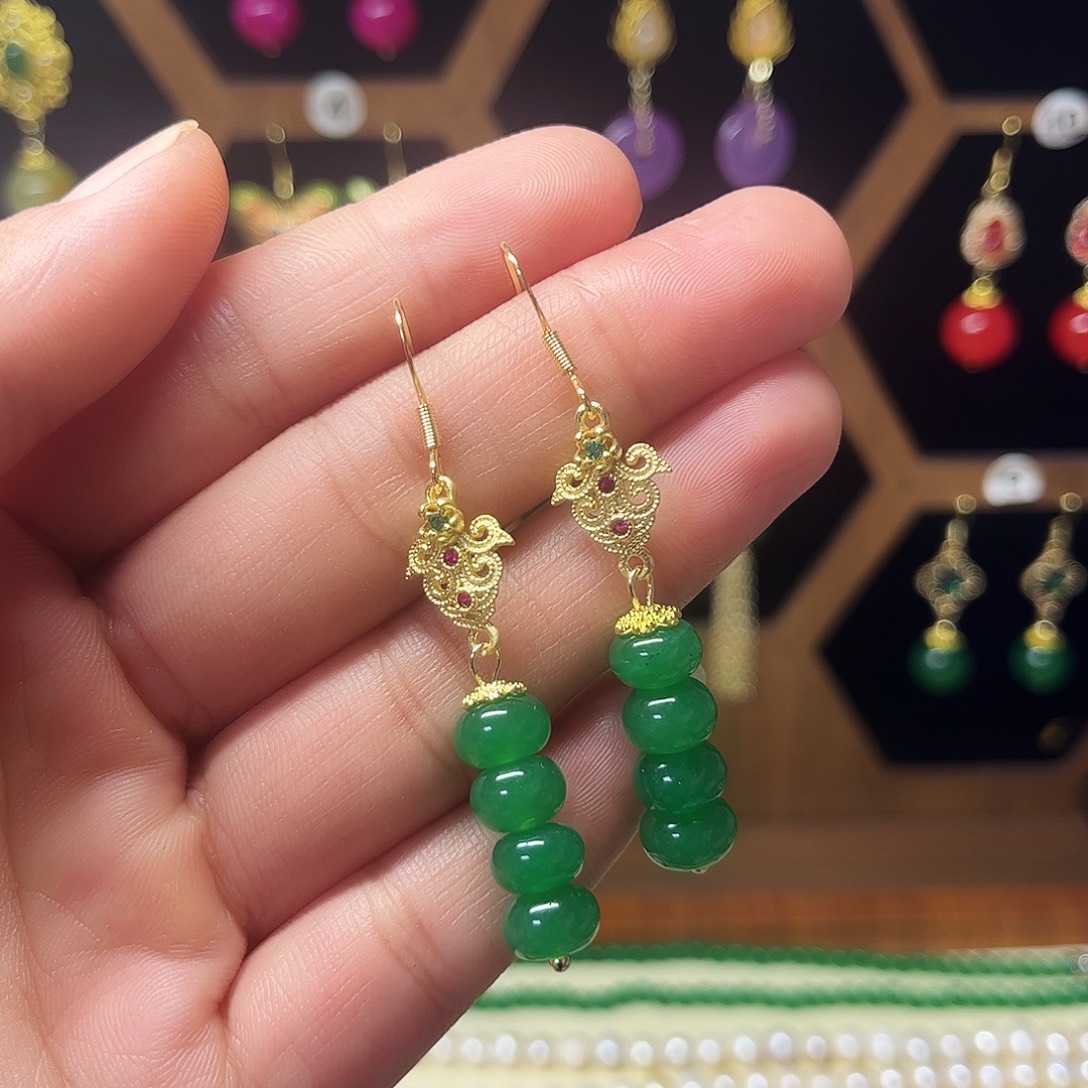 锆石纯铜合金耳饰