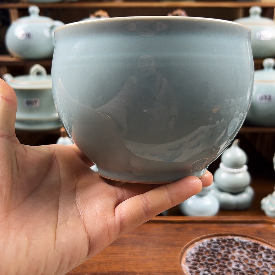 天青釉茶渣斗福利价纯手工