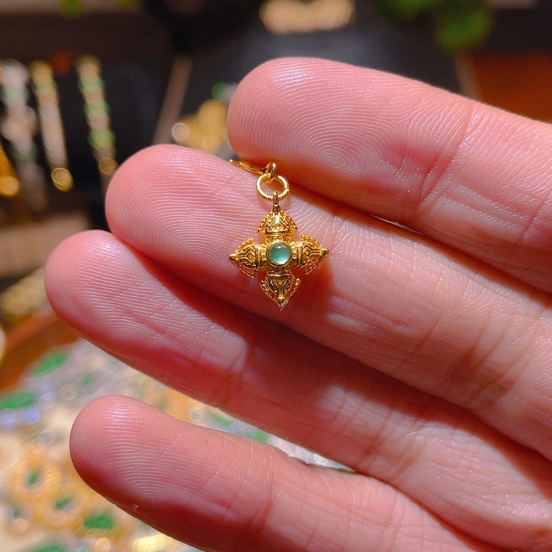 翡翠吊坠(不含链)银S925镶嵌