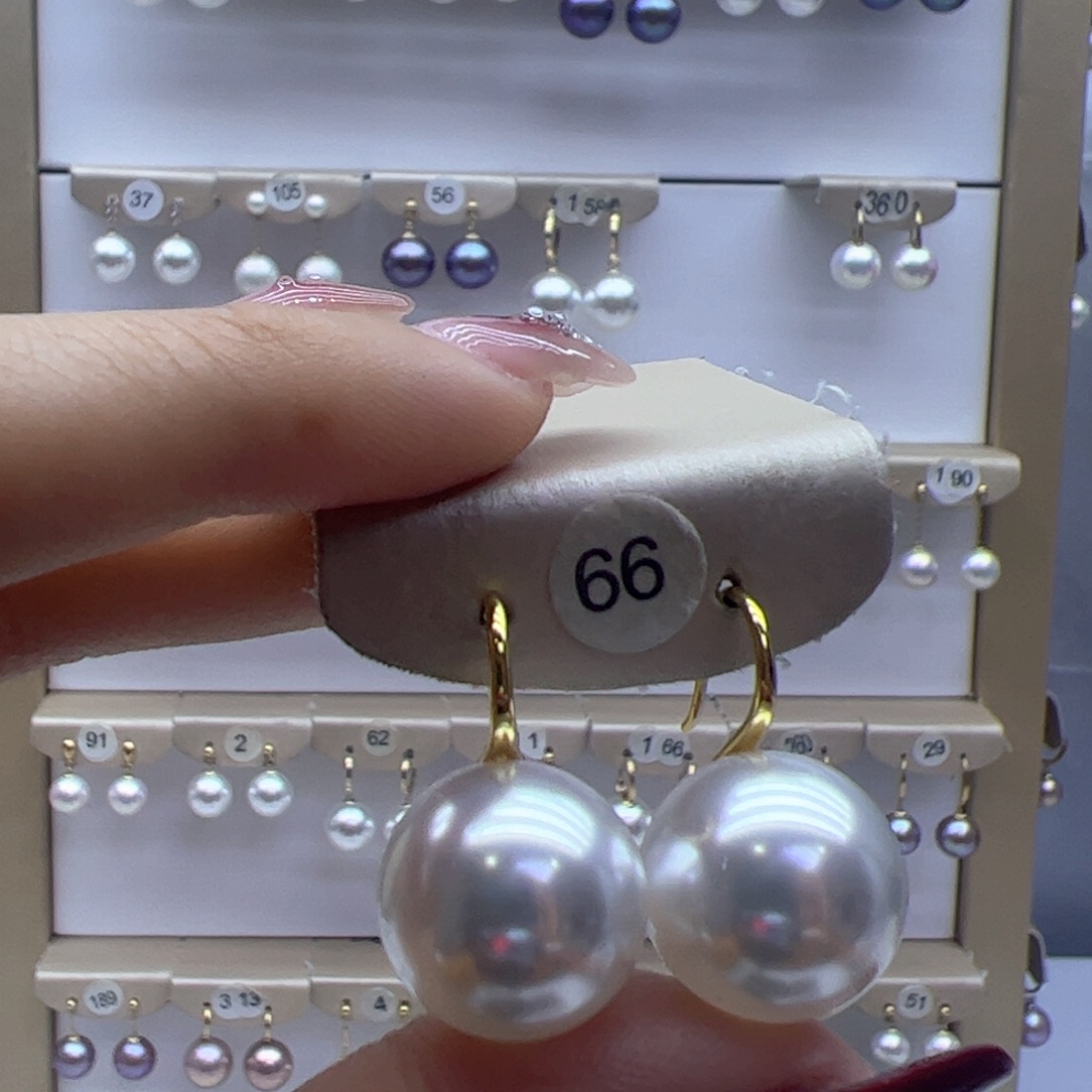 淡水珍珠耳饰18K金镶嵌