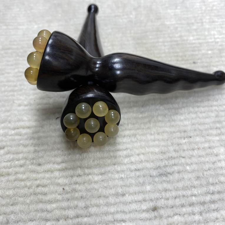 正宗紫光檀九齿羊角通用按摩穴位棒紫光檀小莲蓬