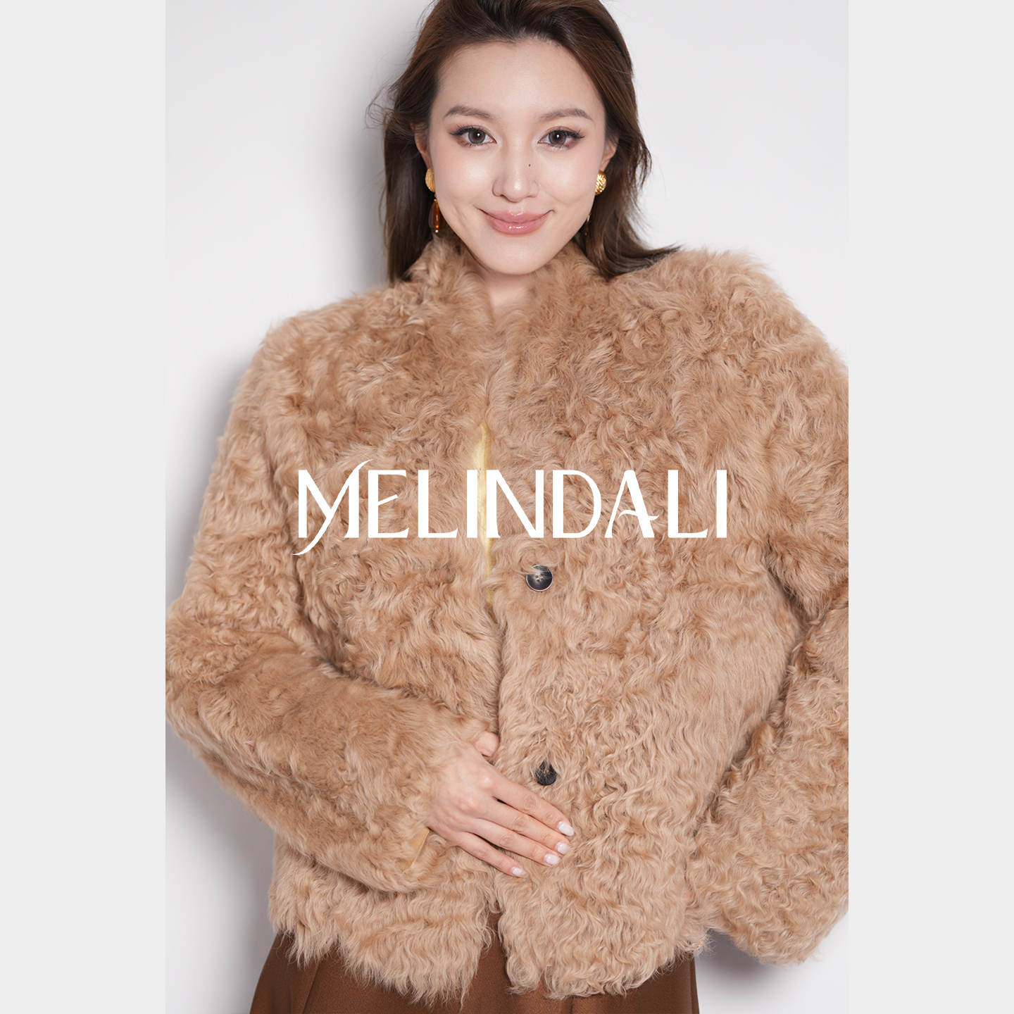 Melinda Li【可颂】黑标嵿奢小湖羊皮毛一体正反两穿皮草秋冬外套