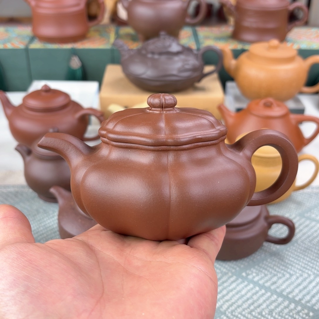 紫砂茶壶小*总瑕疵 葵仿古 紫泥 半手工