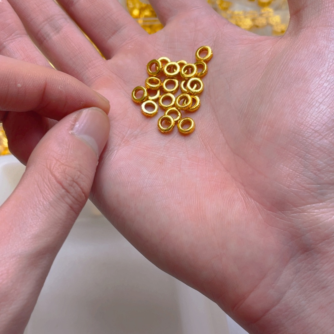 锆石铜合金新款锤纹盘缠7mm10颗