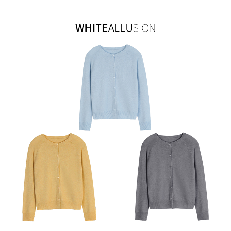 素典年中清仓【2986】100%纯羊毛~韩版秋冬季时尚圆领针织开衫