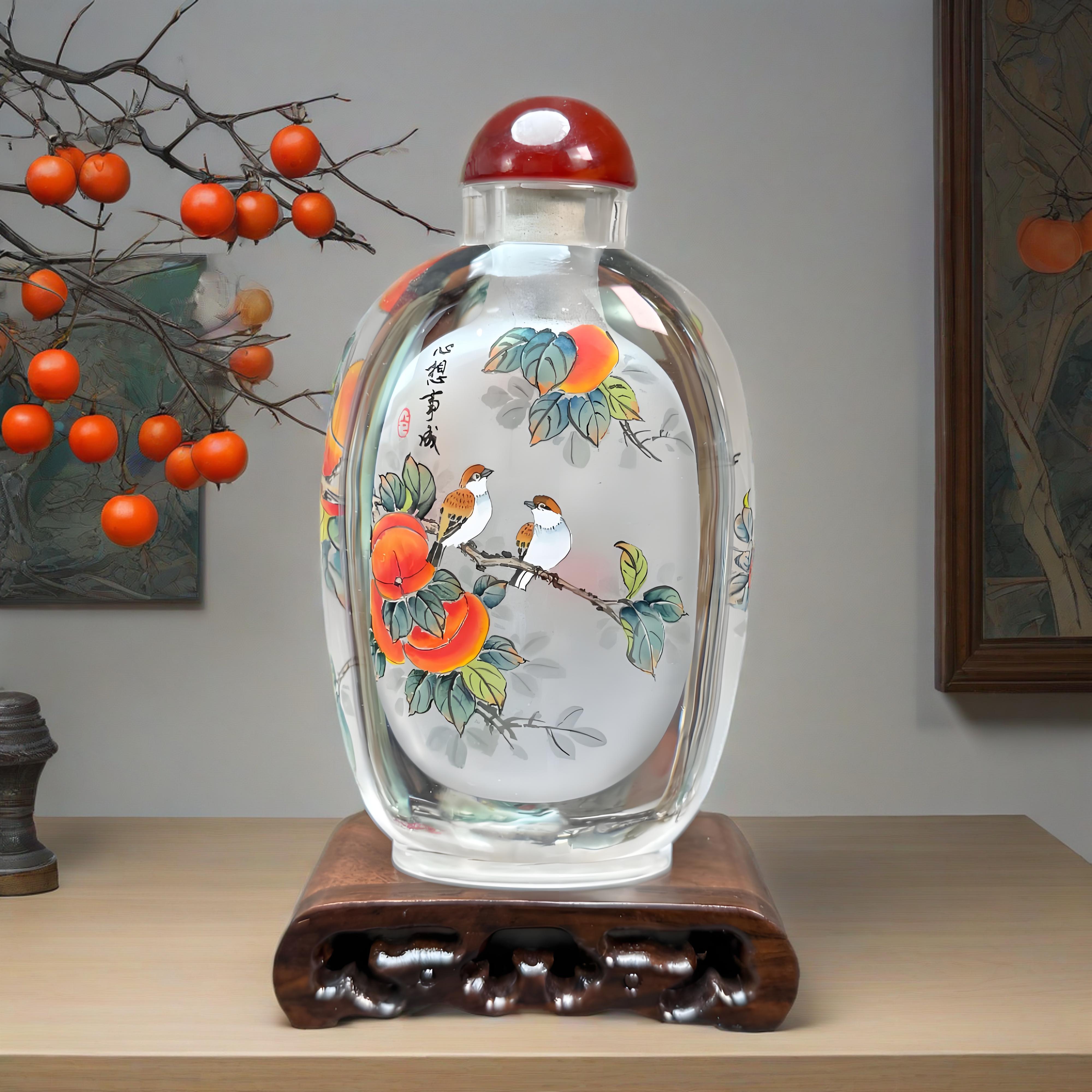 非遗内画手绘鼻烟壶工艺品商务送礼珍藏欣赏把玩传统文化国风美