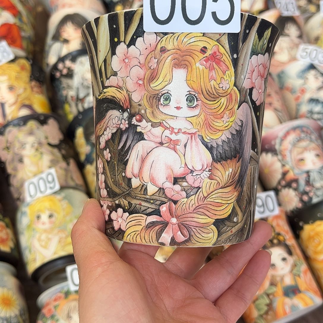 景德镇炫彩手绘口12.5高12.5