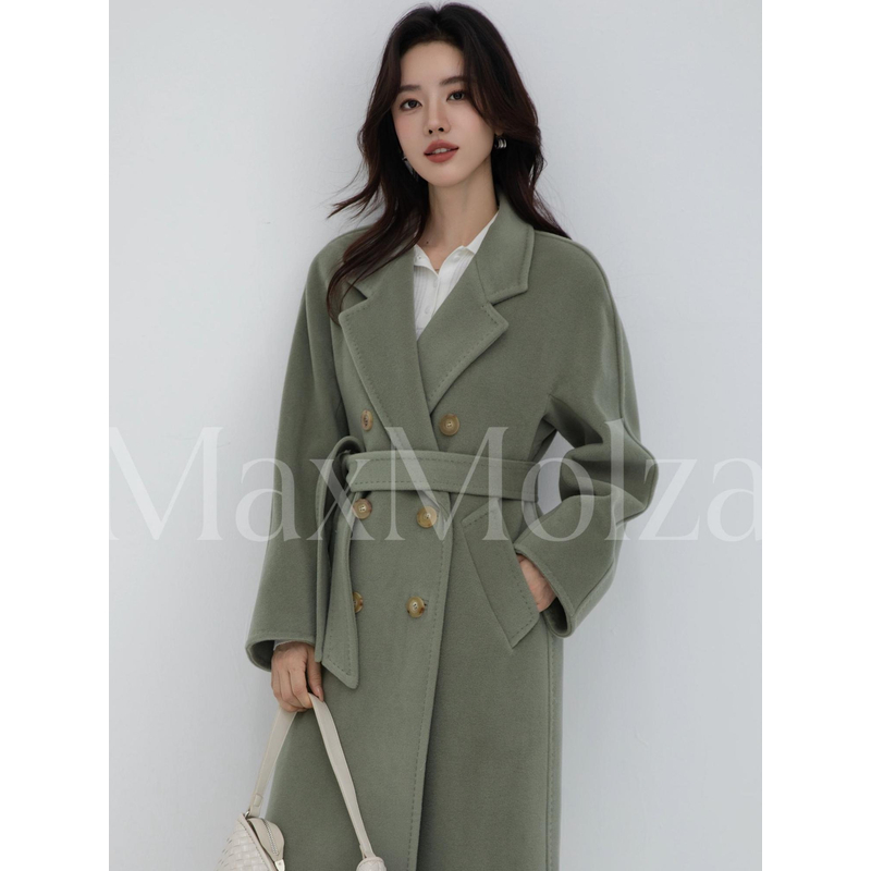 MaxMolza经典801长款西装领秋冬季羊毛轻奢大衣