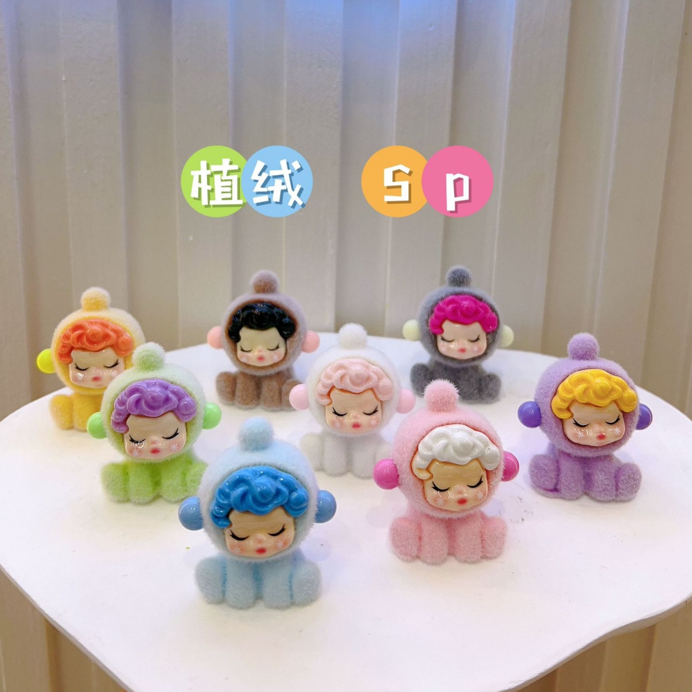 【九宫格】高品质sp植绒雪花精灵树脂摆件