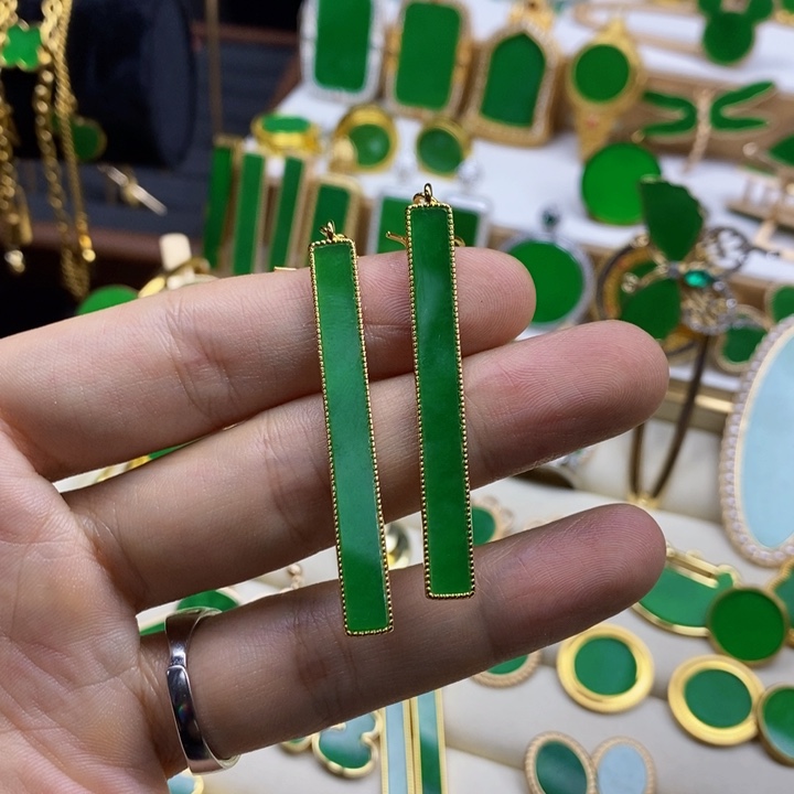 简***单钛钢时尚长条形耳坠子