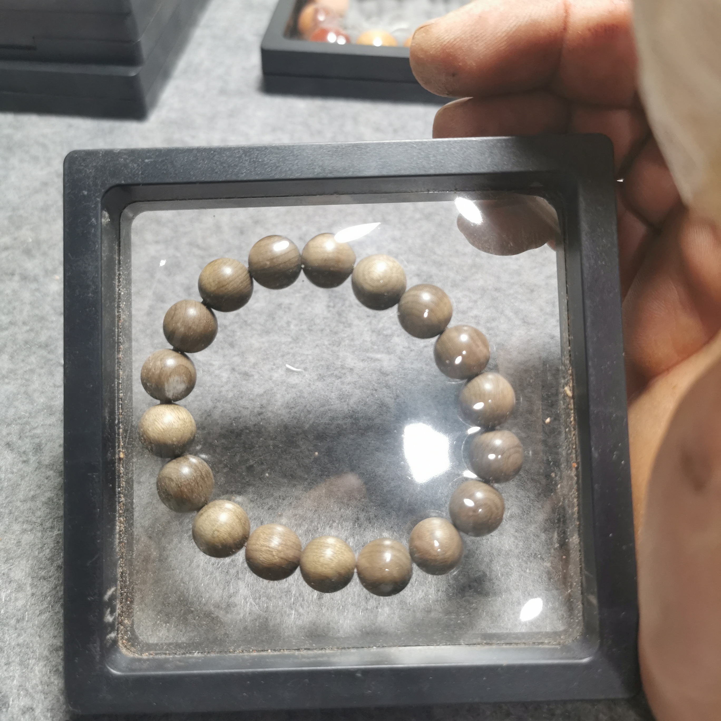 05，金丝楠乌木，卡12尺寸18颗精品无暇，纯手工制作无科技