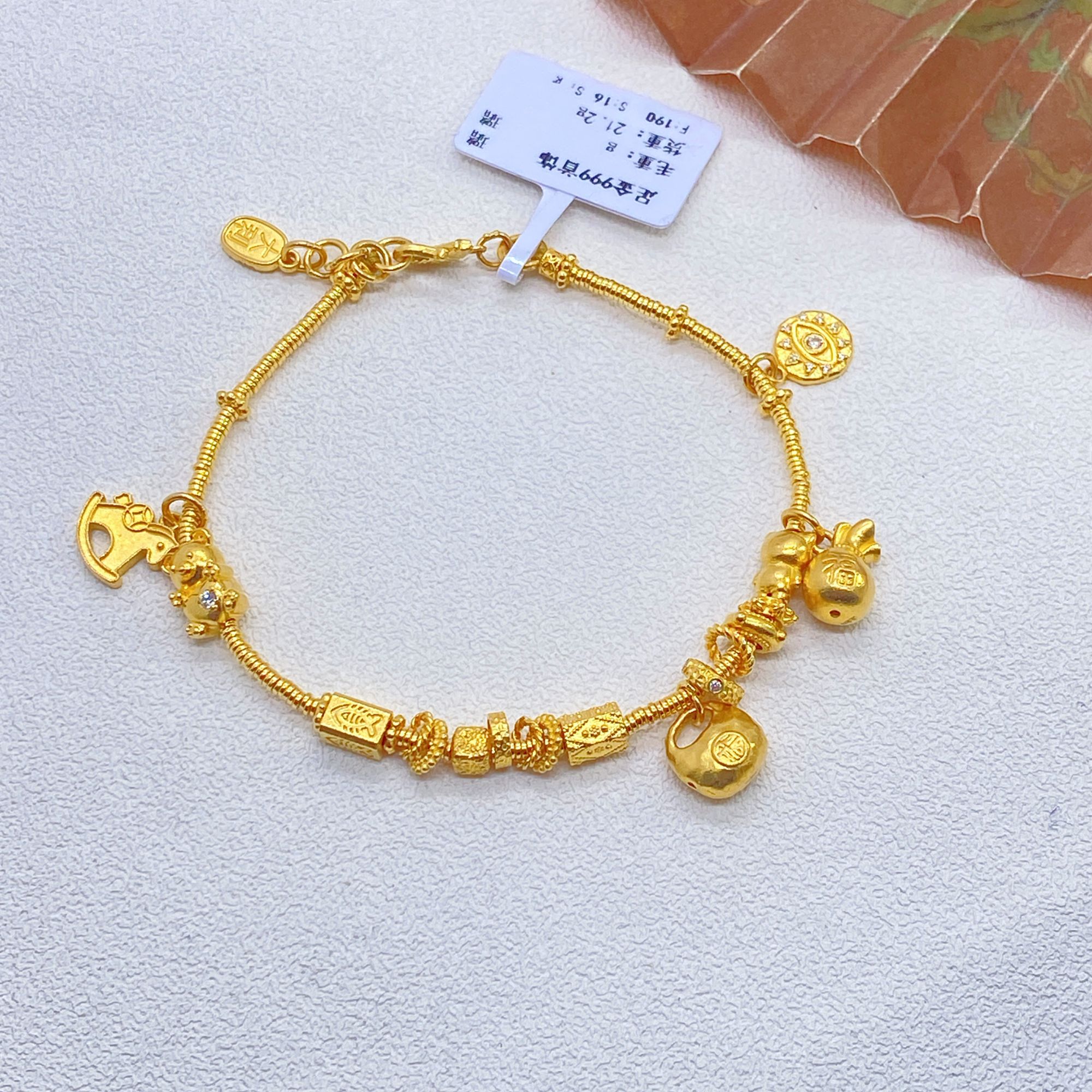 足金999饰品碎金 手链21.2g 长16cm