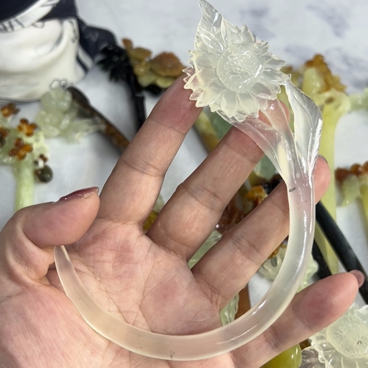 蛇纹石玉发饰未镶嵌