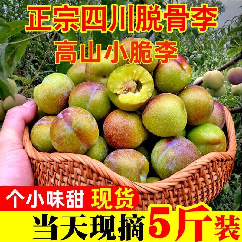 四川正宗脱骨李半边红茵红李新鲜现摘脆甜多汁应季水果整箱装