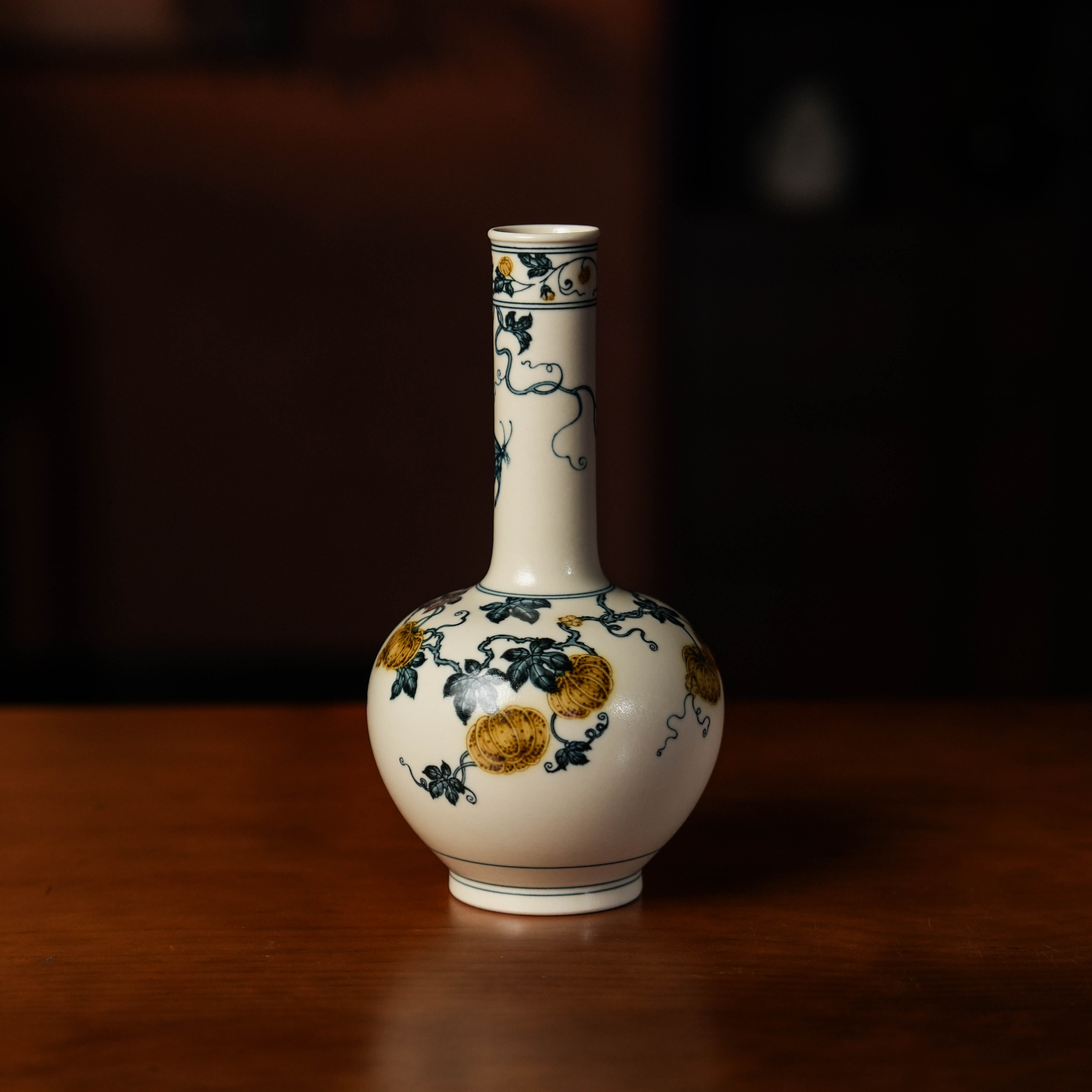 《一生一物》南瓜花瓶            手工陶瓷花纹新中式