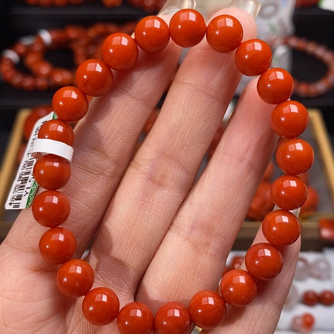 终***丽南红玛瑙未镶嵌四川凉山手串8mm