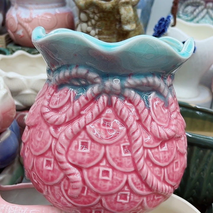 多肉绿植陶瓷花盆9.9包邮，有孔