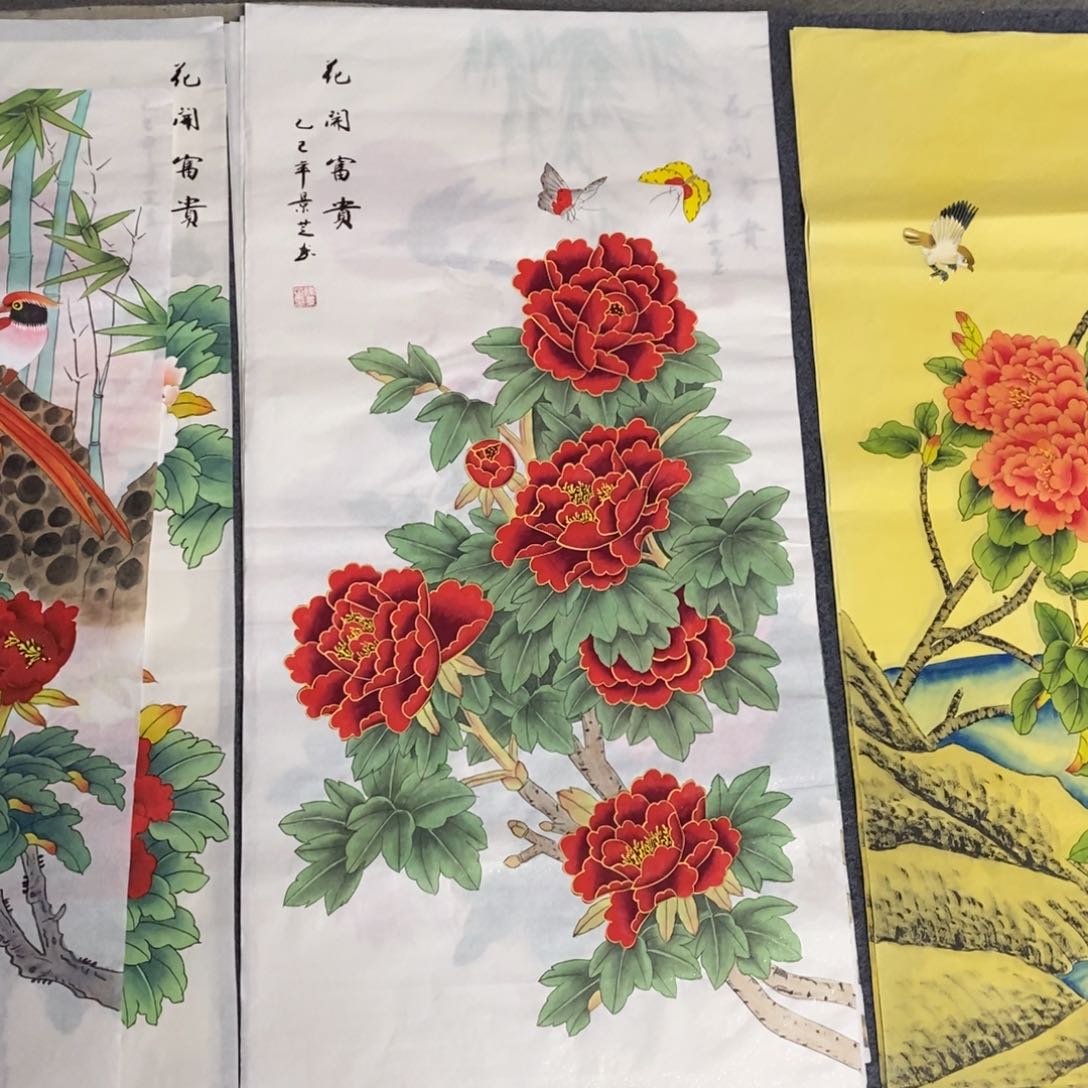 国画尺寸100✖️50三尺工笔手绘画