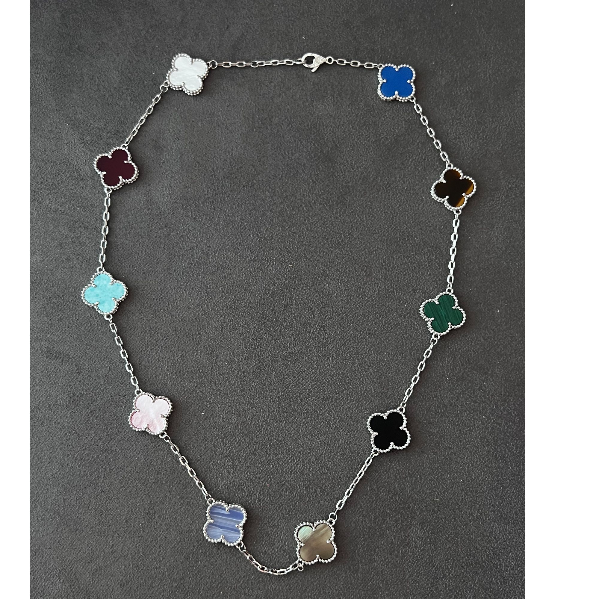 铜合金项链 ZIYAN/子妍 四叶草十花多巴胺颈链时尚轻奢