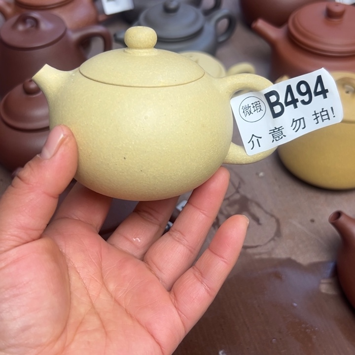 紫砂茶壶本绿半手工220cc