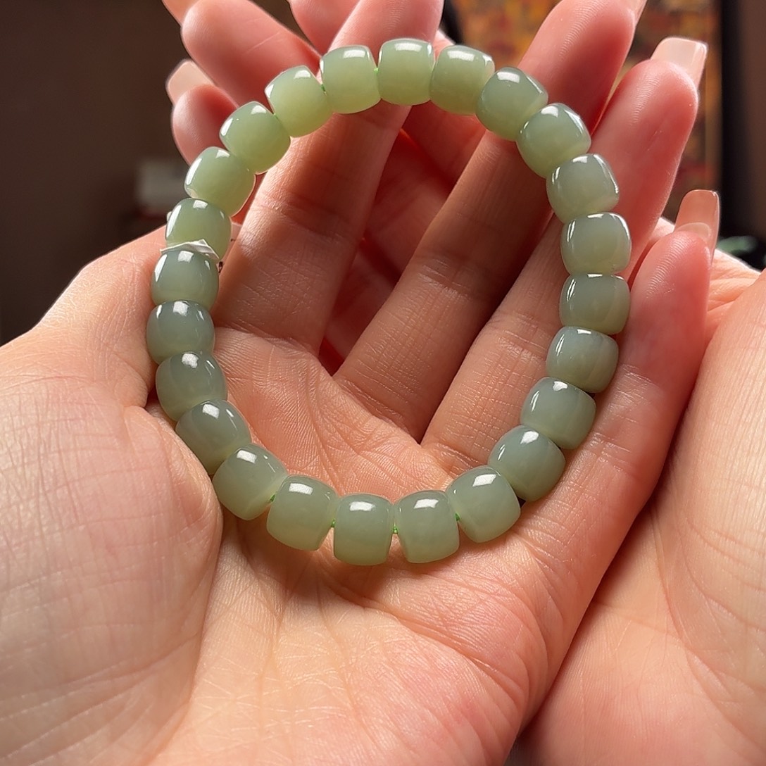 和田玉未镶嵌手串且末蓝卡9.10老型