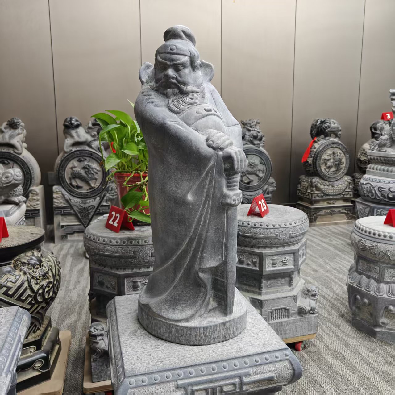 山西青石石雕摆件钟馗（50cm）