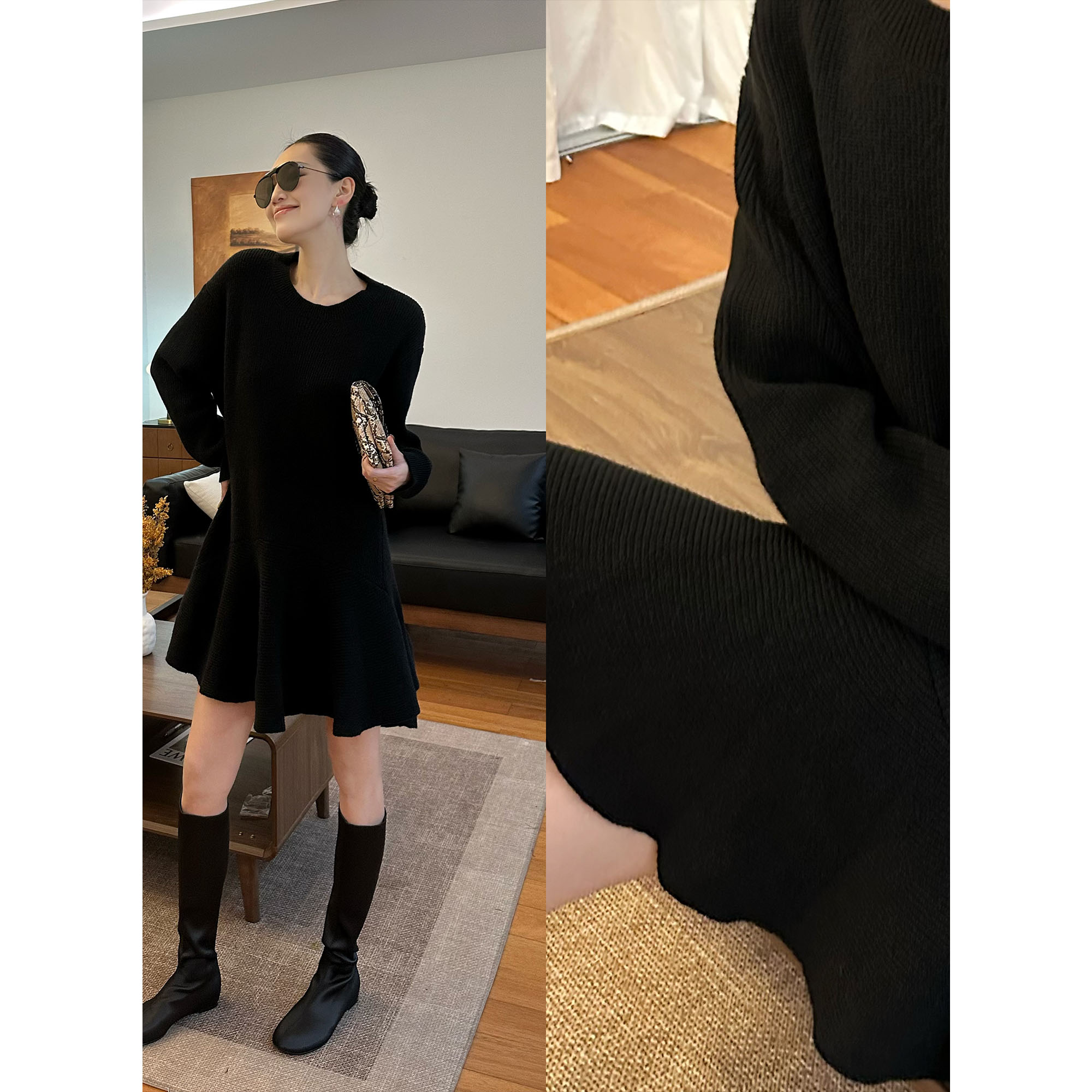 紫紫  花盆毛衣裙 匠心系列低欲望三季叠搭毛衣裁片裙ZD09LMHJ250