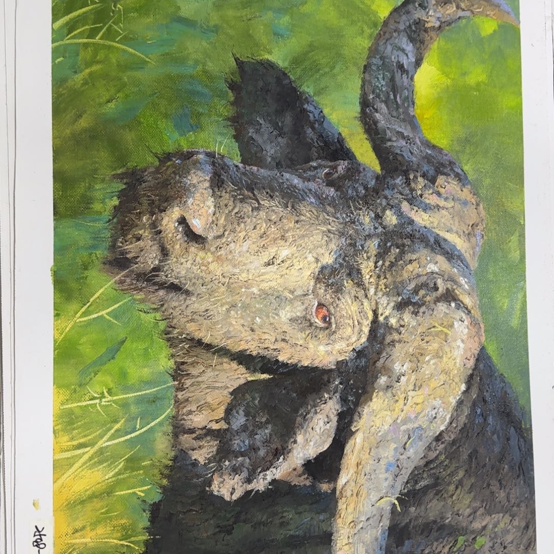 油画我是一只小小鸟地域鬼