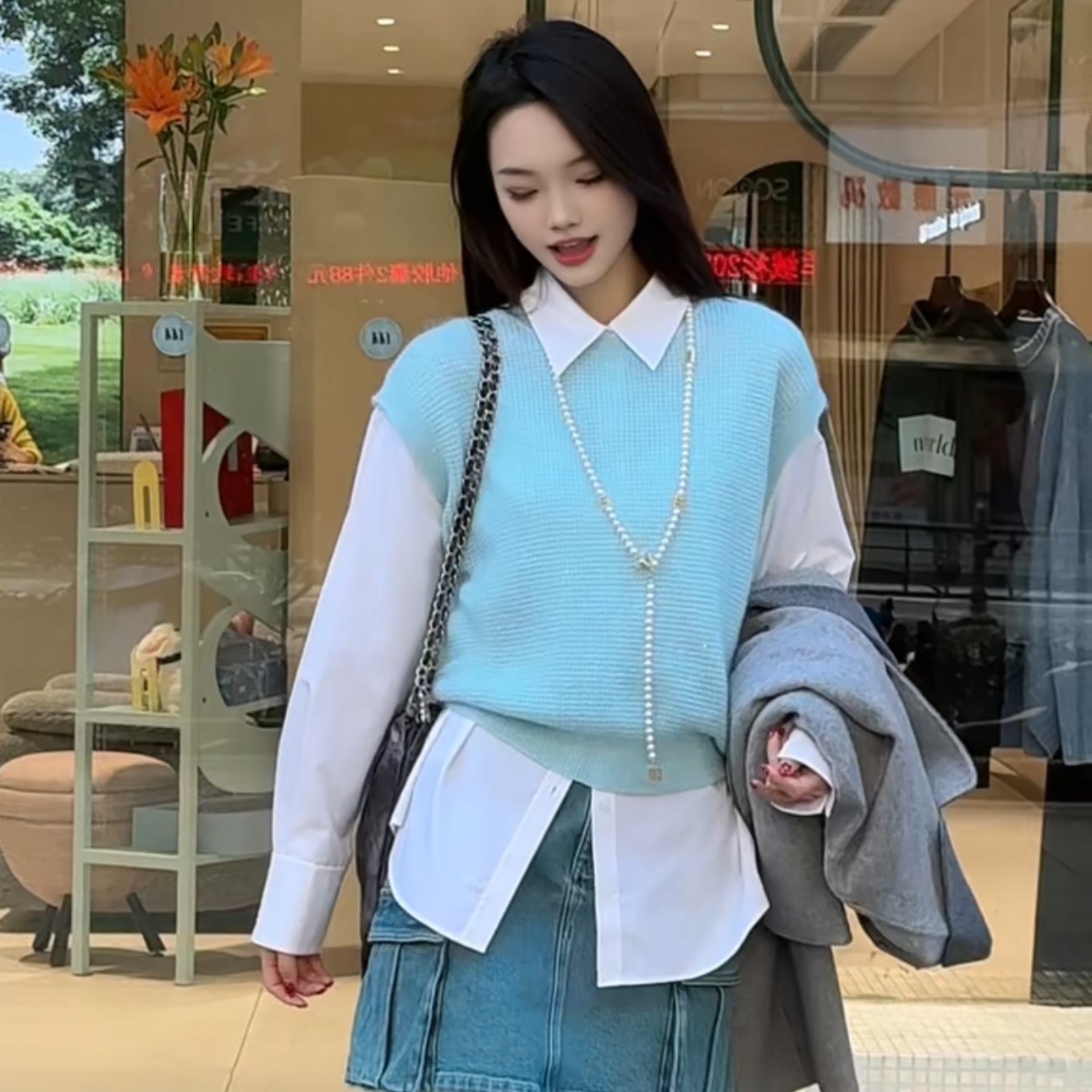 时尚超柔马海手工编织毛衣