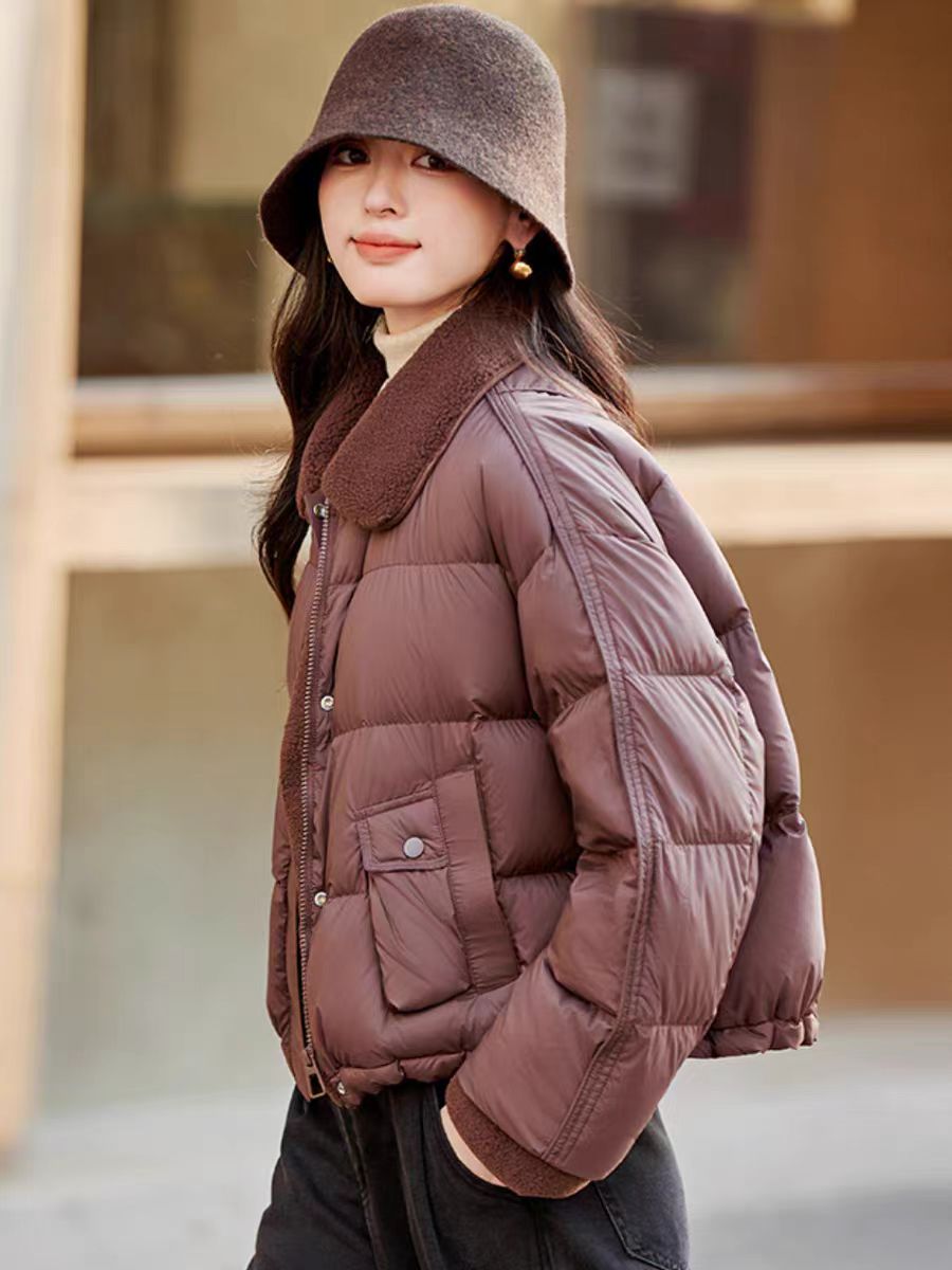 琪琪2025新款保暖羽绒服气质加厚保暖90鹅绒羽绒服外套H186娜娜