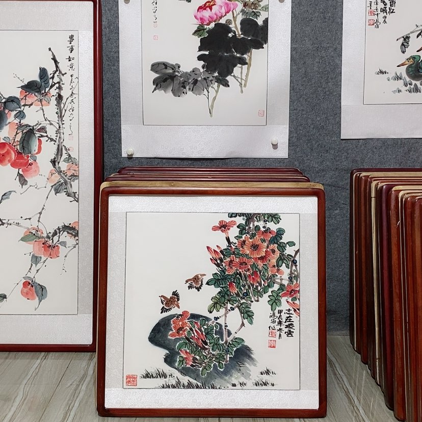 【闪购商品】国画书画作品带框65×65厘米