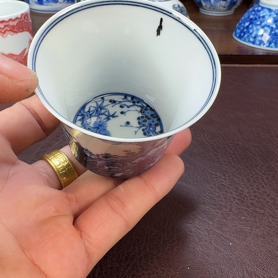 瓷片摩****习当代景德镇陶瓷手绘茶具