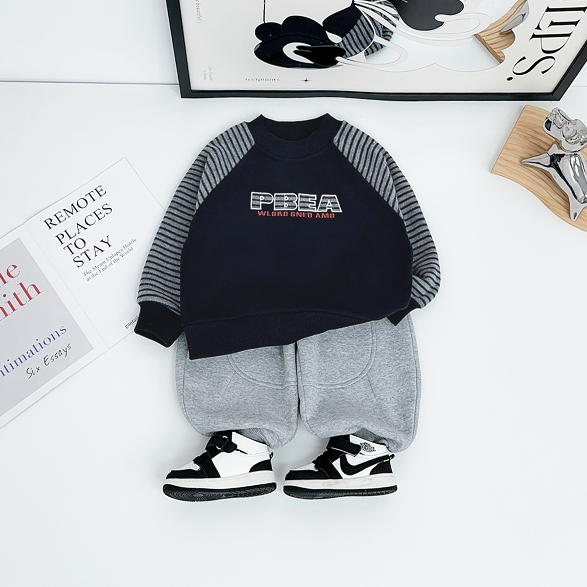 儿童卫衣加绒加厚长袖2025新款秋冬装男童潮HZ251081悠悠童话童装