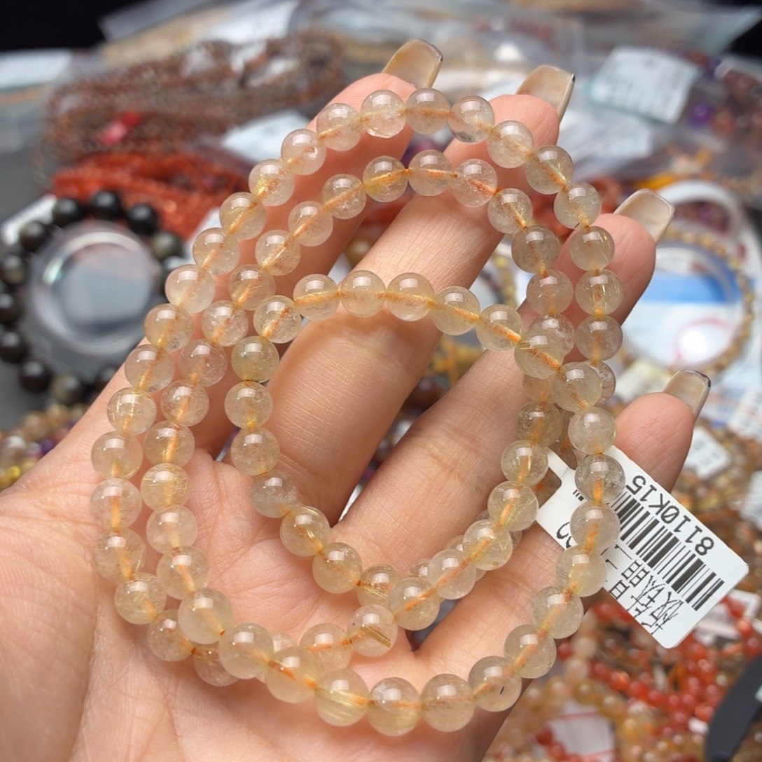 手链未镶嵌水晶金发晶卡6.8