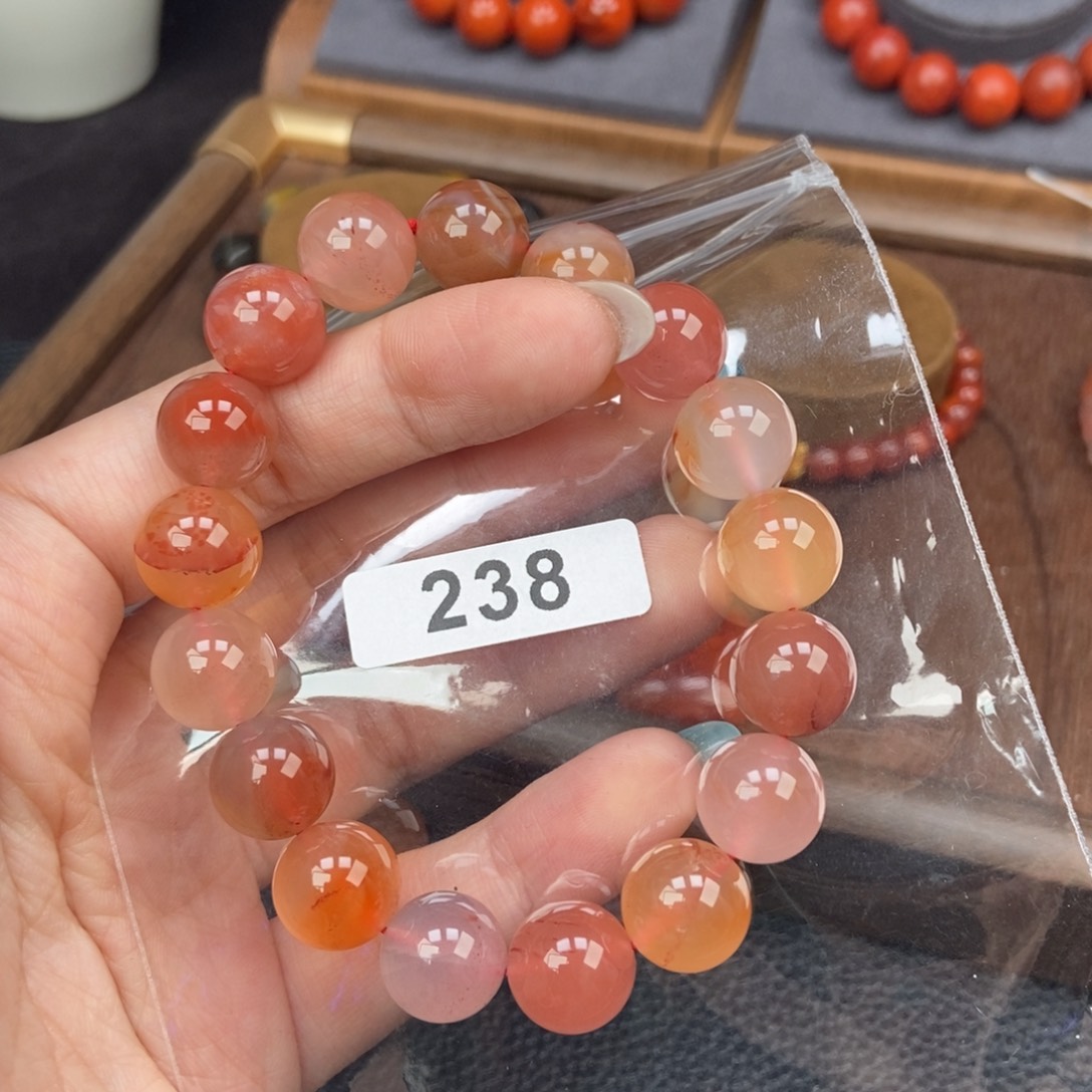 南红玛瑙未镶嵌手链卡11.5