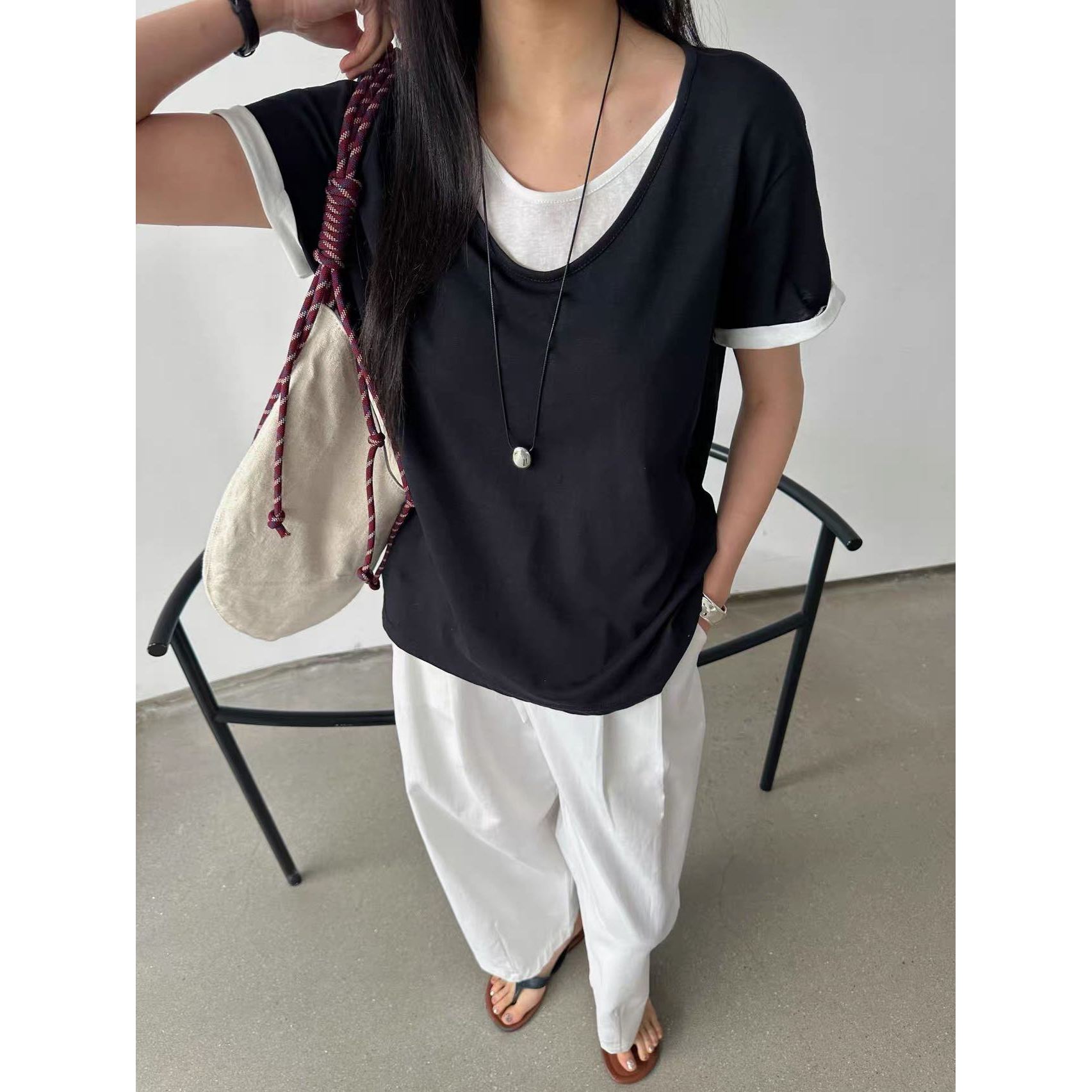 【好物推荐】271羊奶fen女士圆领短袖T恤