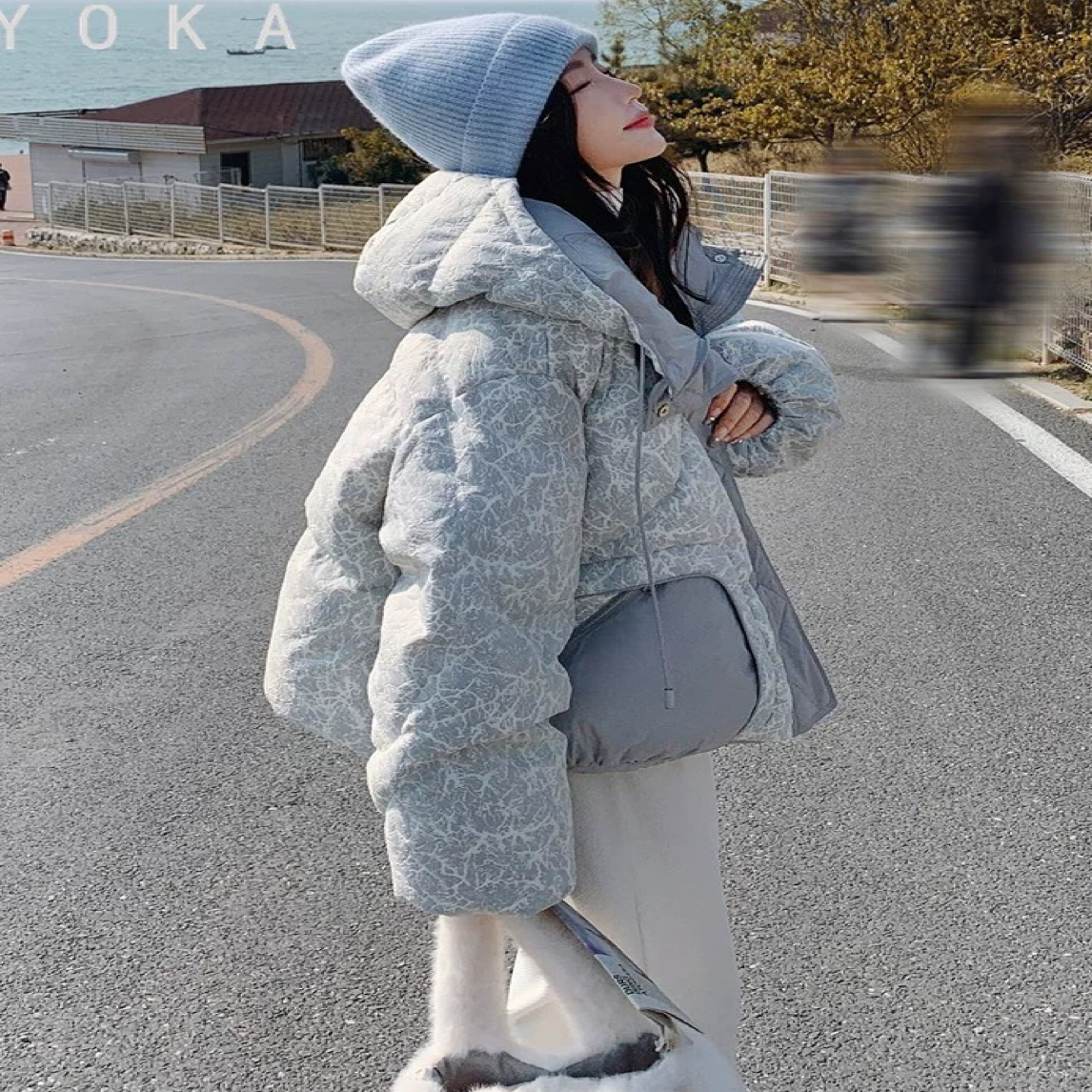 8811甩帽扎染短款加厚外套A25-1-2